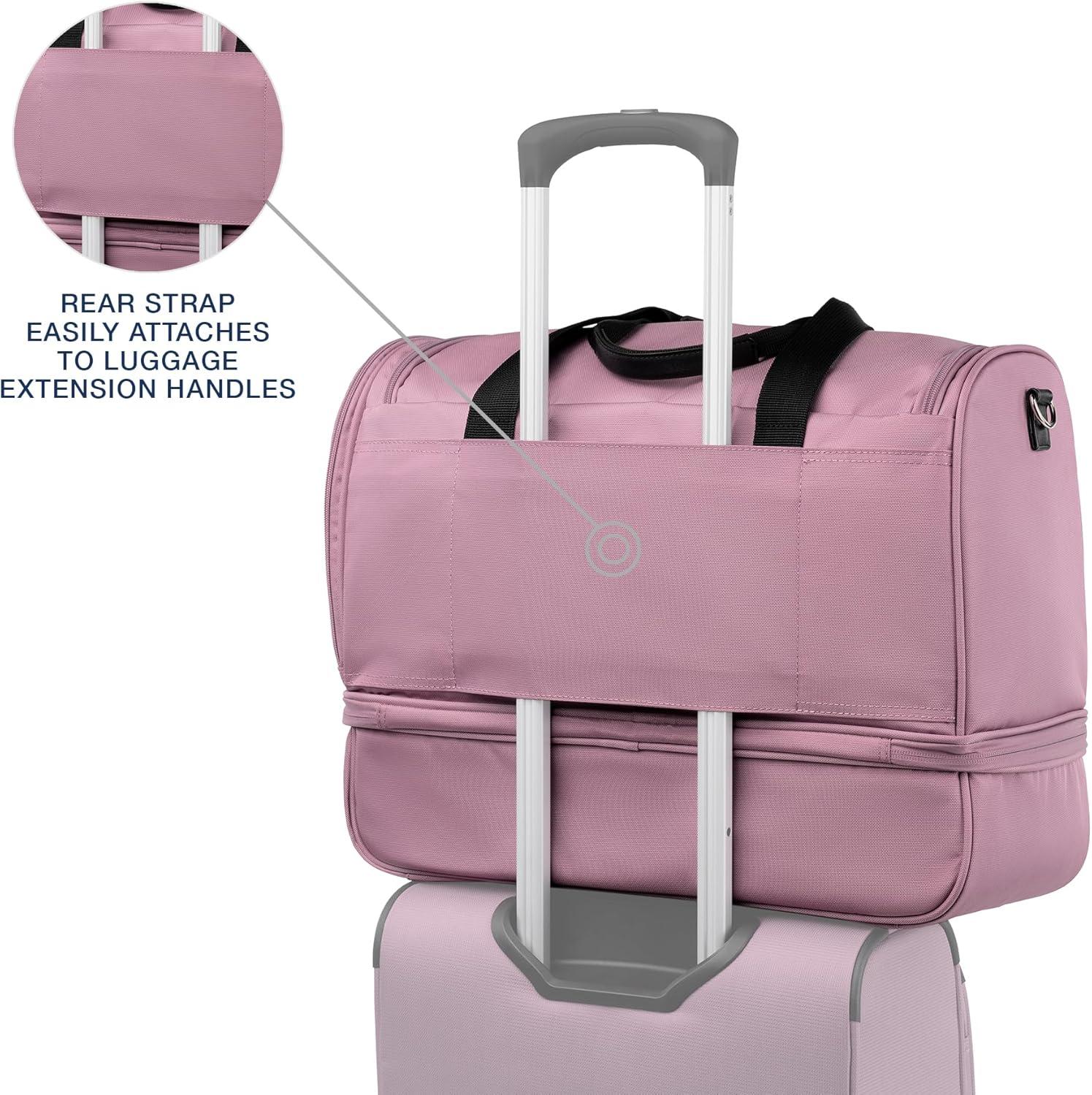 imageTravelpro Maxlite 5 Carry on Weekender with DropBottom Compartment Lightweight Overnight Travel Duffel BagOrchid Pink Purple