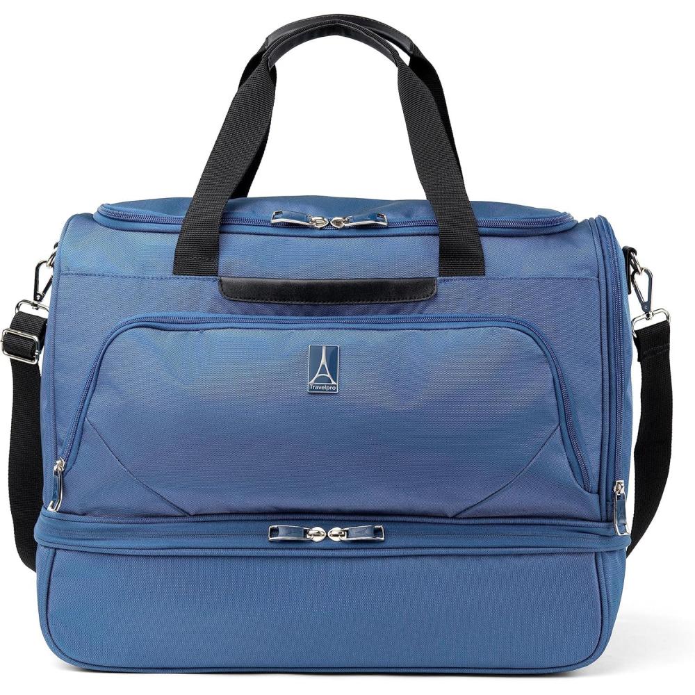 imageTravelpro Maxlite 5 Carry on Weekender with DropBottom Compartment Lightweight Overnight Travel Duffel BagEnsign Blue
