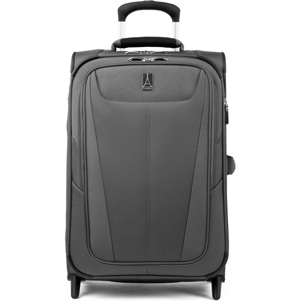 imageTravelpro Maxlite 5 Softside Expandable Upright 2 Wheel Checked Medium Luggage Lightweight 26Inch  BlackShadow Grey