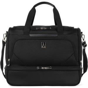 Travelpro Maxlite 5 Carry on Weekender with Drop-Bottom Compartment, Lightweight Overnight Travel Duffel Bag(Black)