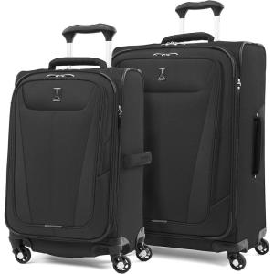 Travelpro Maxlite 5 Softside Expandable Luggage with 4 Spinner Wheels, Lightweight Suitcase, Men and Women, Ensign Blue, Checked-Medium 25-Inch(Black)
