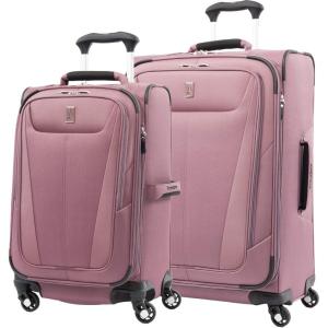 Travelpro Maxlite 5 Softside Expandable Luggage with 4 Spinner Wheels, Lightweight Suitcase, Men and Women, Ensign Blue, Checked-Medium 25-Inch(Dusty Rose Pink)