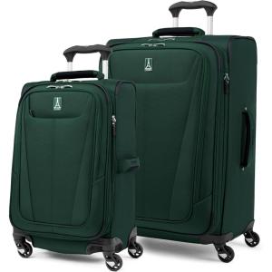Travelpro Maxlite 5 Softside Expandable Luggage with 4 Spinner Wheels, Lightweight Suitcase, Men and Women, Ensign Blue, Checked-Medium 25-Inch(Green Forest)
