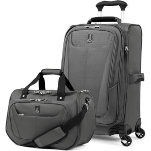 Travelpro Maxlite 5 Softside Expandable Luggage with 4 Spinner Wheels, Lightweight Suitcase, Men and Women, Ensign Blue, Checked-Medium 25-Inch(Shadow Grey)