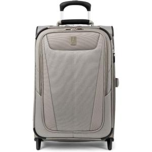 Travelpro Maxlite 5 Softside Expandable Upright 2 Wheel Checked Medium Luggage, Lightweight, 26-Inch — Black(Champagne)