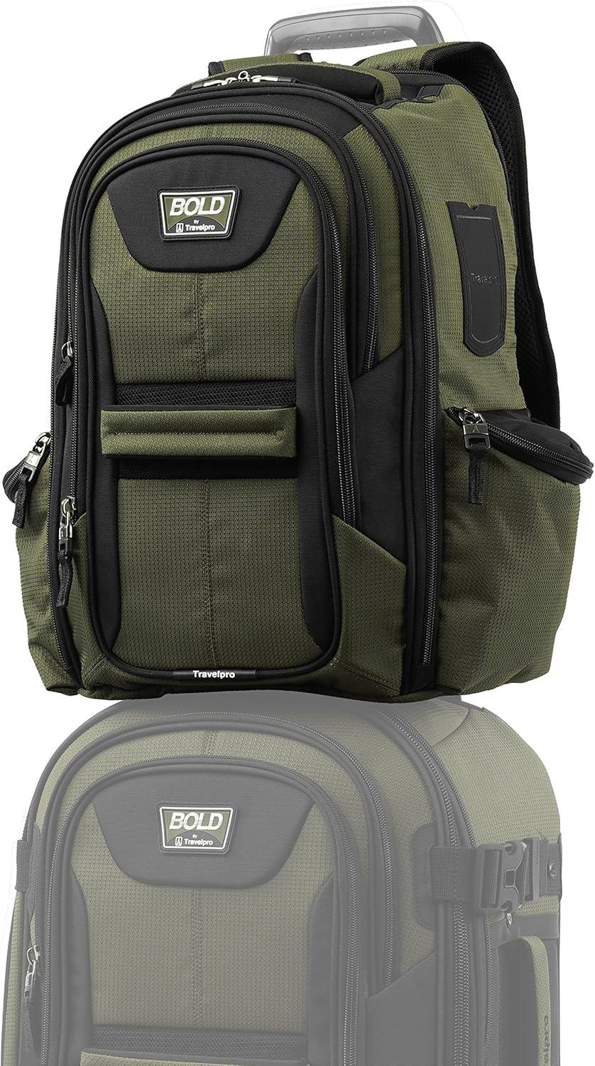imageTravelpro Bold Lightweight Rugged Backpack Fits up to 156 inch laptop and tablet sleeve OliveBlackOliveBlack