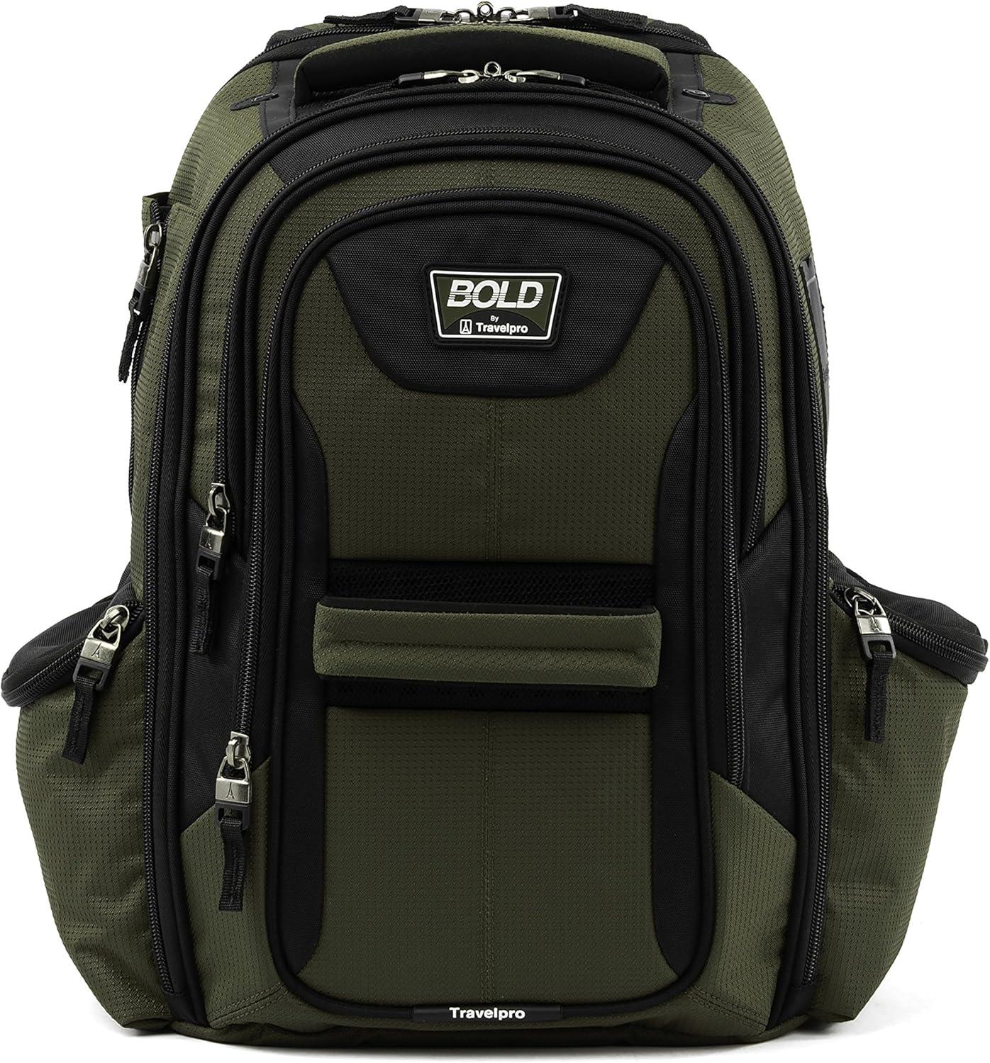 imageTravelpro Bold Lightweight Rugged Backpack Fits up to 156 inch laptop and tablet sleeve OliveBlackOliveBlack