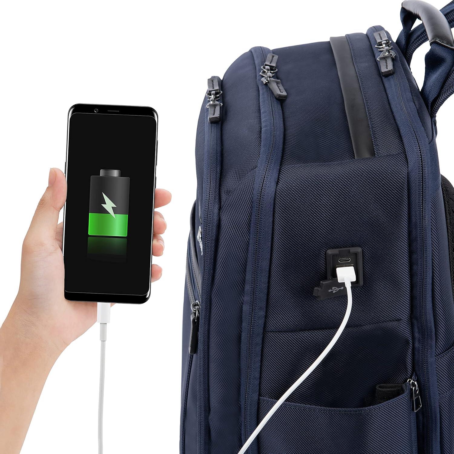 imageTravelpro Crew Executive Choice 3 Large Backpack Fits Up to 156 Laptops and Tablets USB a and C Ports Men and Women Titanium GreyPatriot Blue