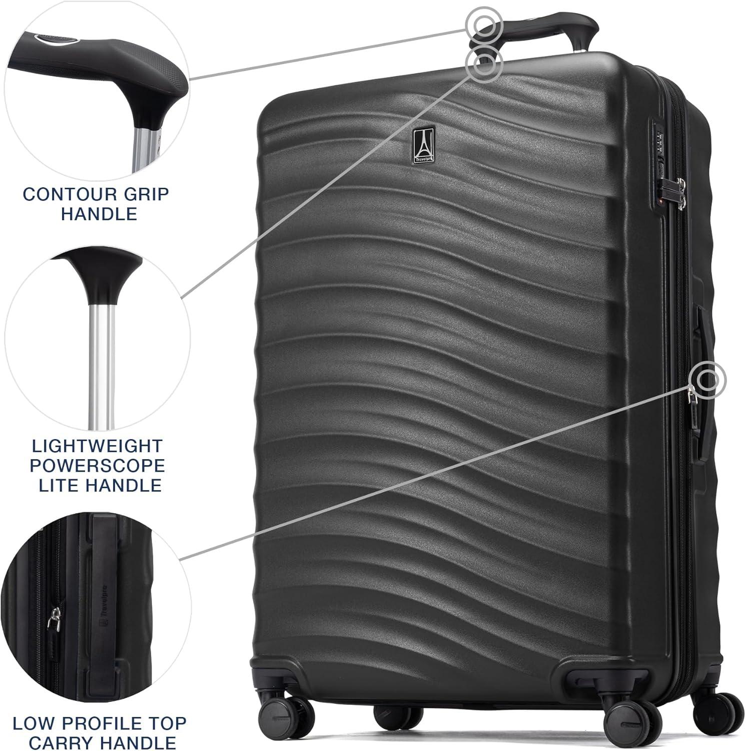 imageTravelpro Maxlite Air V2 Hardside Expandable Carry on Luggage 8 Spinner Wheels Lightweight Hard Shell Suitcase TSA lock Black Compact Carry On 20InchBlack