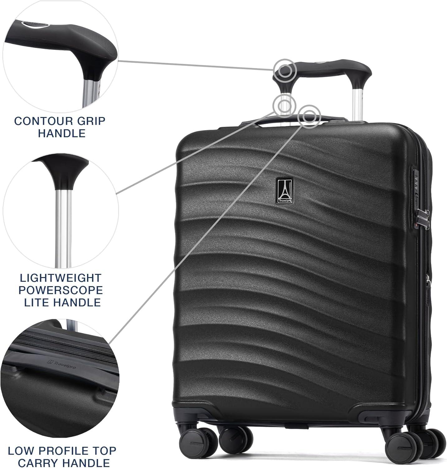 imageTravelpro Maxlite Air V2 Hardside Expandable Carry on Luggage 8 Spinner Wheels Lightweight Hard Shell Suitcase TSA lock Black Compact Carry On 20InchBlack