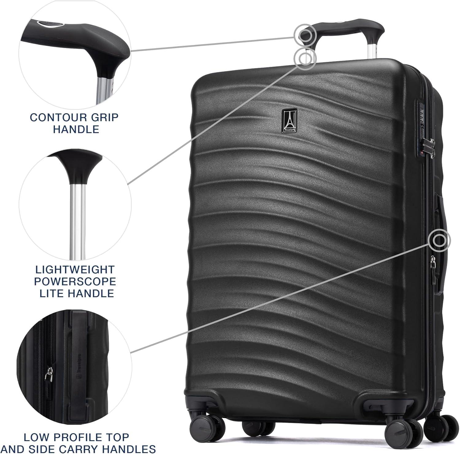 imageTravelpro Maxlite Air V2 Hardside Expandable Carry on Luggage 8 Spinner Wheels Lightweight Hard Shell Suitcase TSA lock Black Compact Carry On 20InchBlack