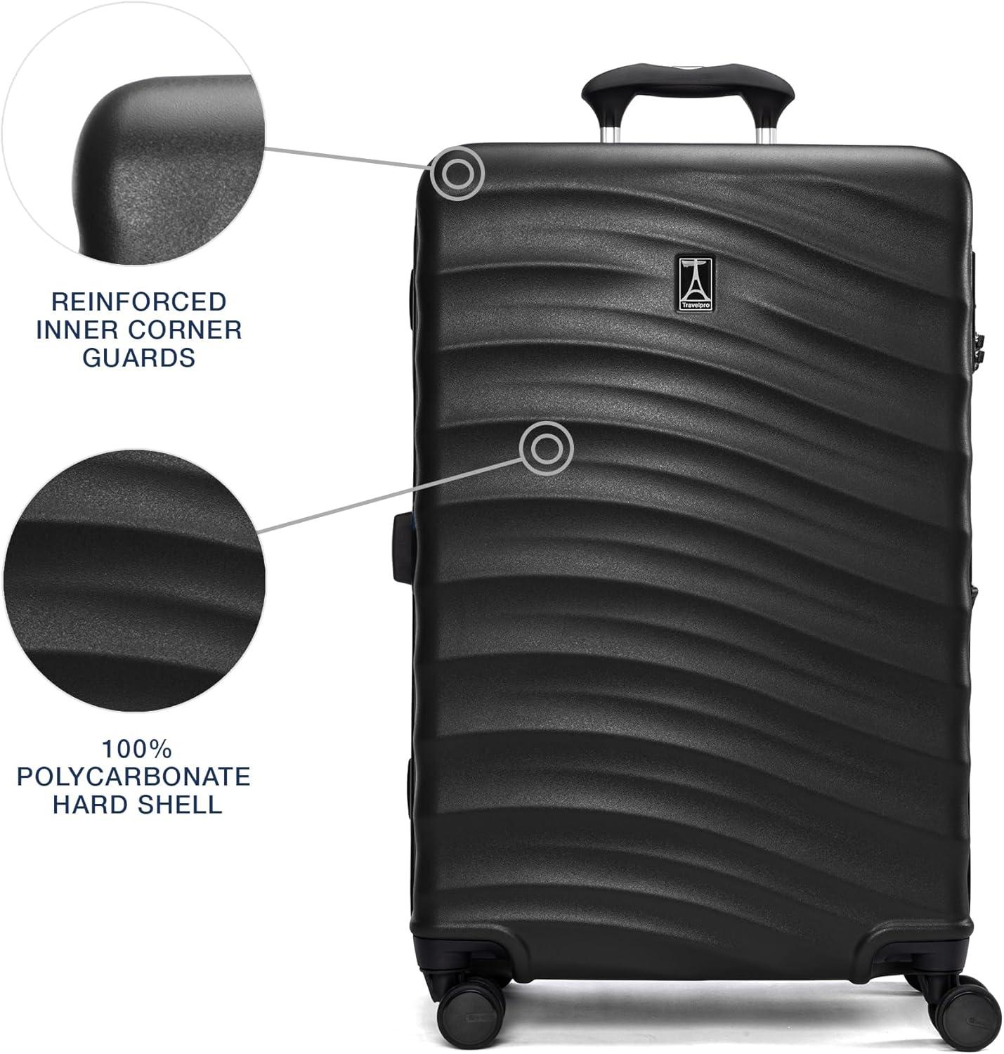 imageTravelpro Maxlite Air V2 Hardside Expandable Carry on Luggage 8 Spinner Wheels Lightweight Hard Shell Suitcase TSA lock Black Compact Carry On 20InchBlack