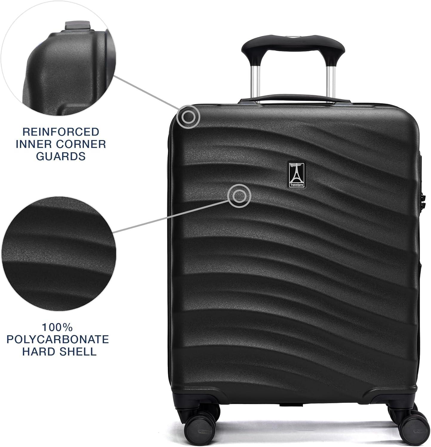 imageTravelpro Maxlite Air V2 Hardside Expandable Carry on Luggage 8 Spinner Wheels Lightweight Hard Shell Suitcase TSA lock Black Compact Carry On 20InchBlack