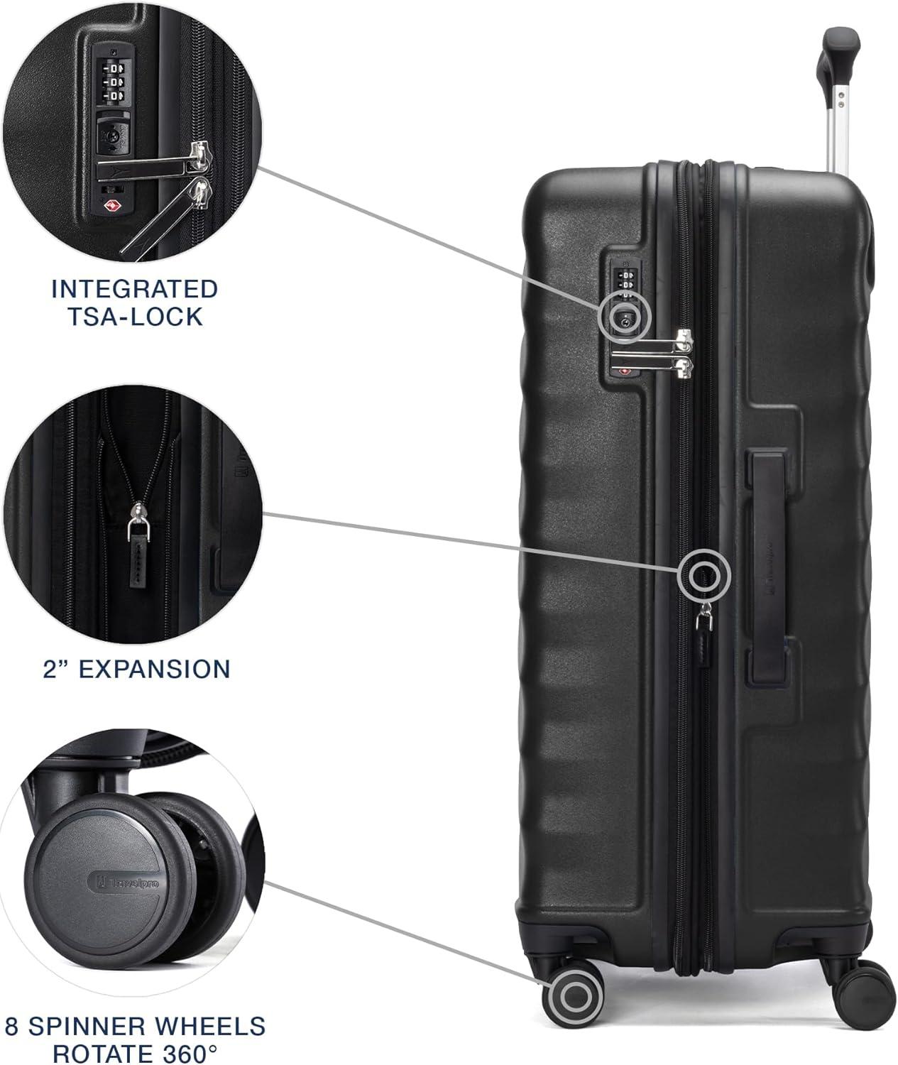 imageTravelpro Maxlite Air V2 Hardside Expandable Carry on Luggage 8 Spinner Wheels Lightweight Hard Shell Suitcase TSA lock Black Compact Carry On 20InchBlack