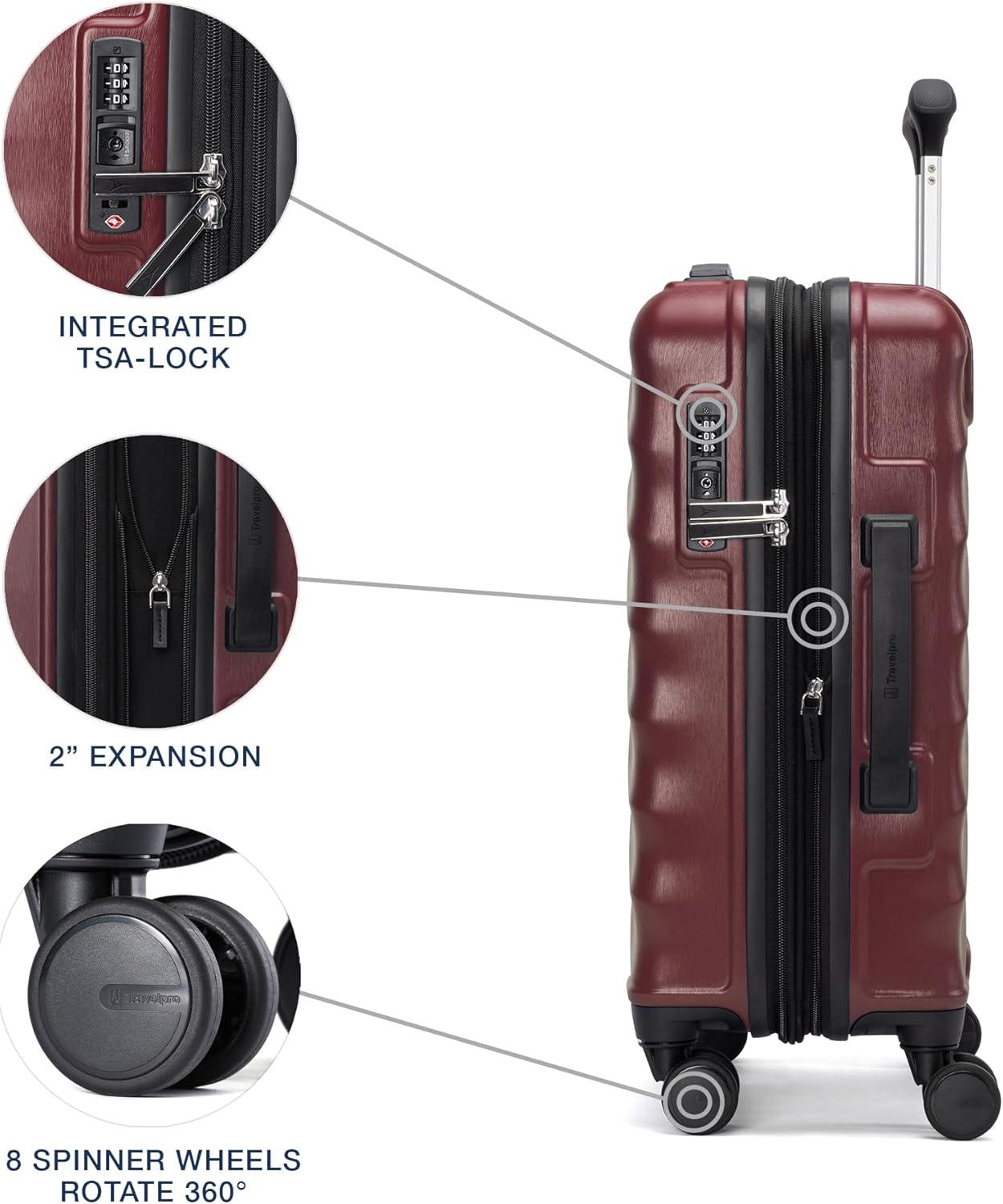 imageTravelpro Maxlite Air V2 Hardside Expandable Carry on Luggage 8 Spinner Wheels Lightweight Hard Shell Suitcase TSA lock Black Compact Carry On 20InchCabernet