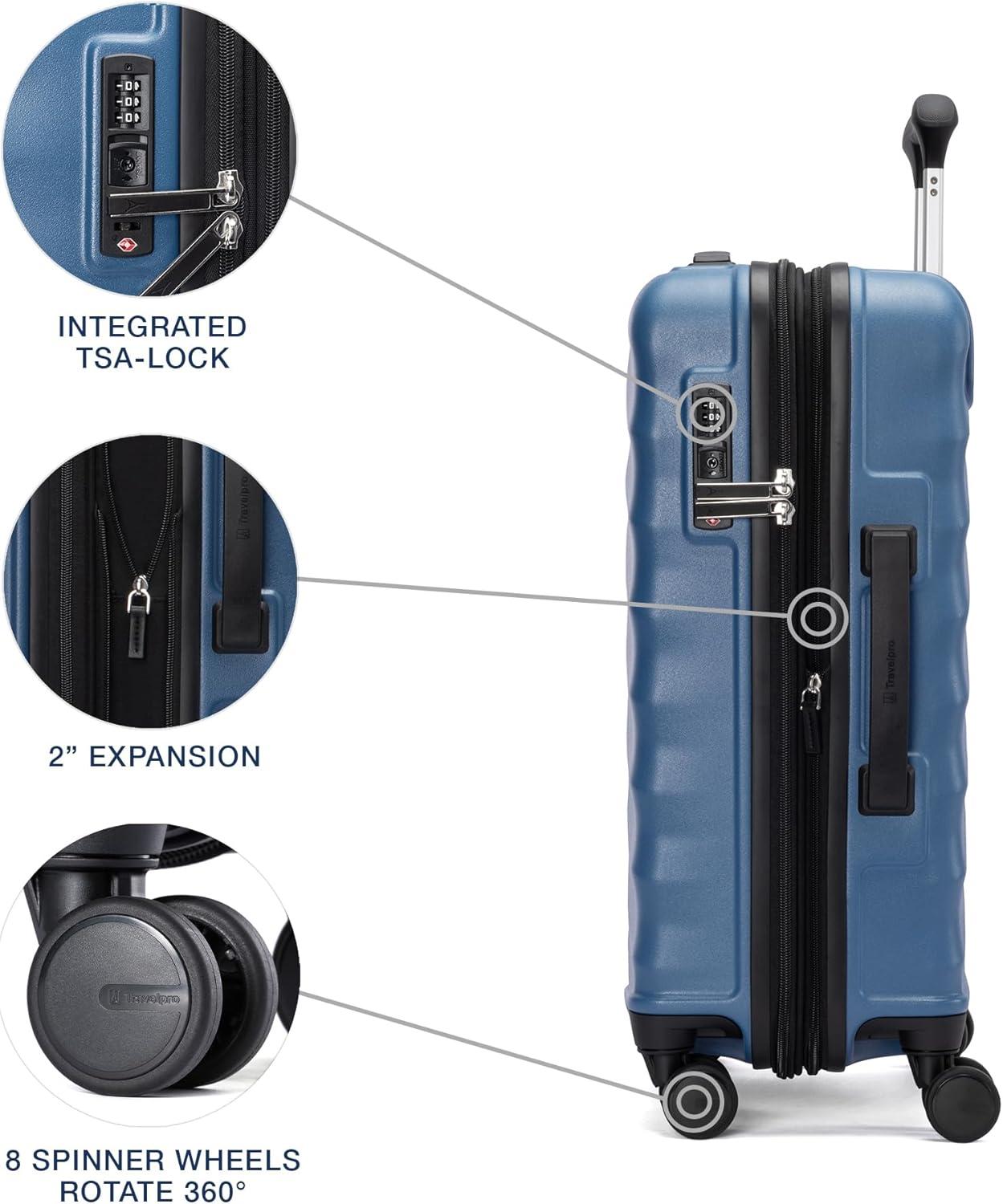 imageTravelpro Maxlite Air V2 Hardside Expandable Carry on Luggage 8 Spinner Wheels Lightweight Hard Shell Suitcase TSA lock Black Compact Carry On 20InchEnsign Blue