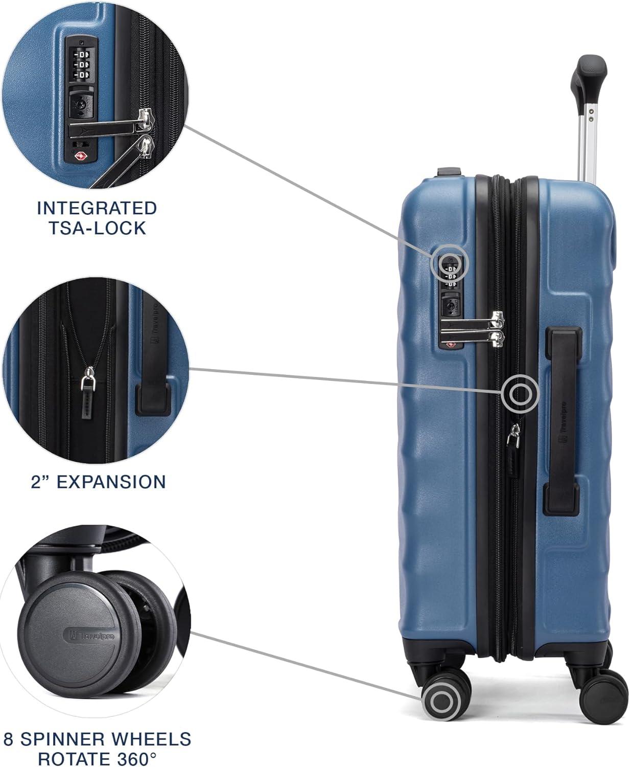 imageTravelpro Maxlite Air V2 Hardside Expandable Carry on Luggage 8 Spinner Wheels Lightweight Hard Shell Suitcase TSA lock Black Compact Carry On 20InchEnsign Blue