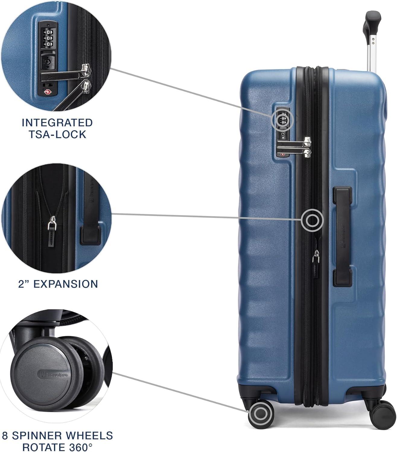 imageTravelpro Maxlite Air V2 Hardside Expandable Carry on Luggage 8 Spinner Wheels Lightweight Hard Shell Suitcase TSA lock Black Compact Carry On 20InchEnsign Blue