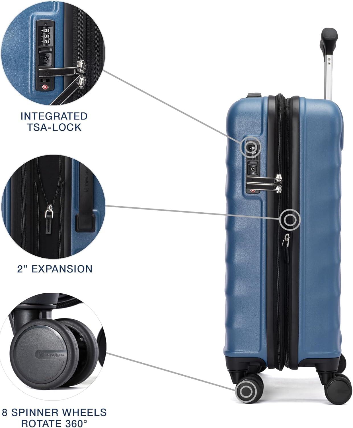 imageTravelpro Maxlite Air V2 Hardside Expandable Carry on Luggage 8 Spinner Wheels Lightweight Hard Shell Suitcase TSA lock Black Compact Carry On 20InchEnsign Blue
