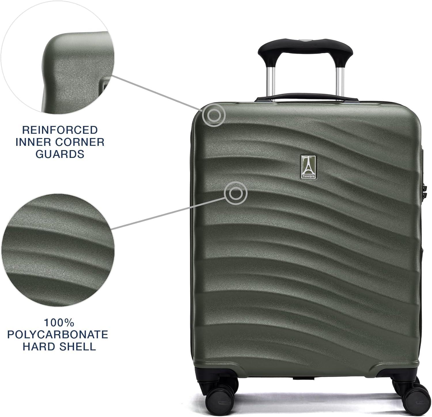 imageTravelpro Maxlite Air V2 Hardside Expandable Carry on Luggage 8 Spinner Wheels Lightweight Hard Shell Suitcase TSA lock Black Compact Carry On 20InchSlate Green