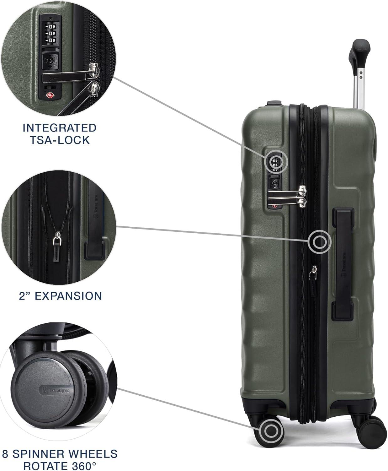imageTravelpro Maxlite Air V2 Hardside Expandable Carry on Luggage 8 Spinner Wheels Lightweight Hard Shell Suitcase TSA lock Black Compact Carry On 20InchSlate Green