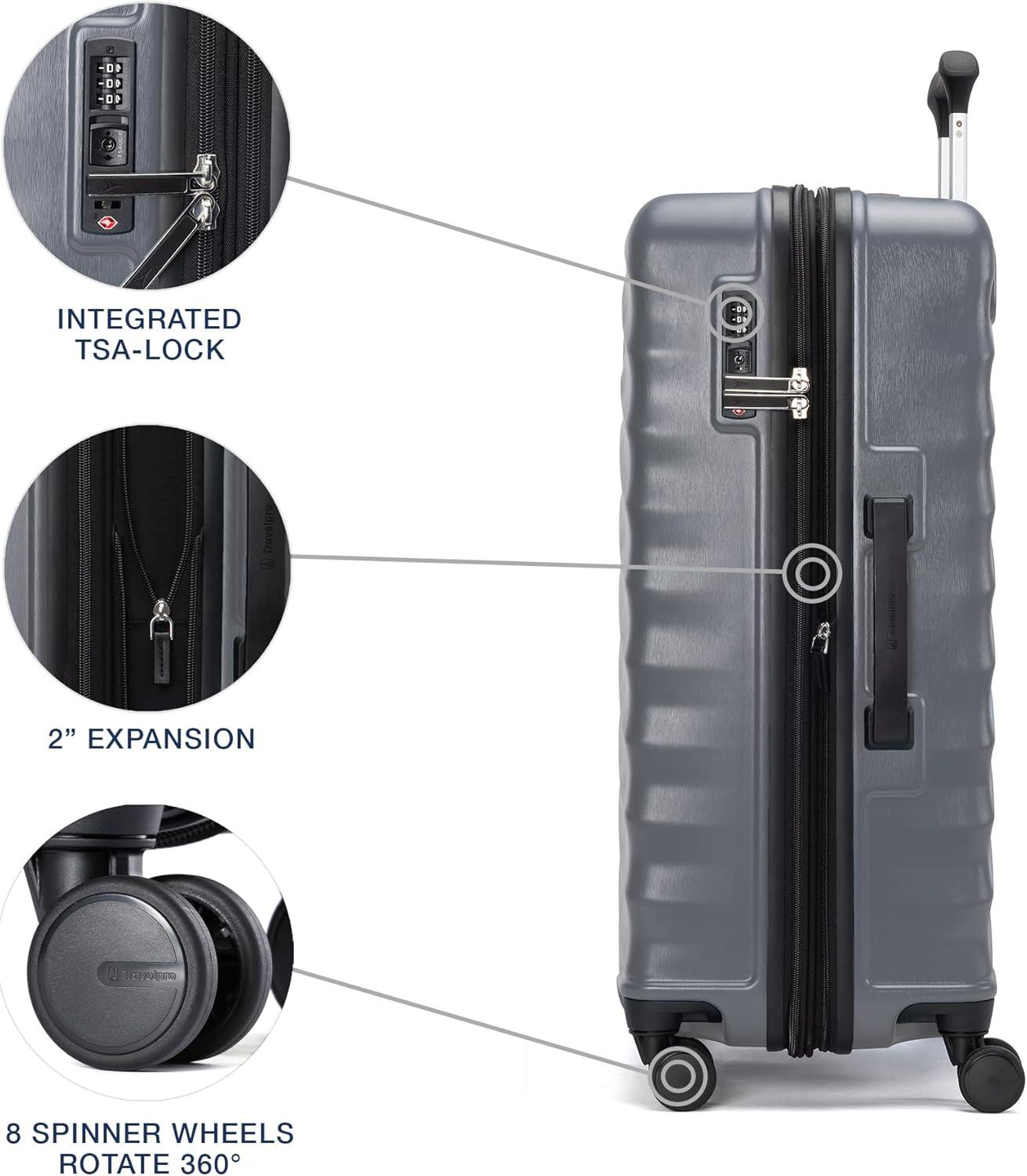 imageTravelpro Maxlite Air V2 Hardside Expandable Carry on Luggage 8 Spinner Wheels Lightweight Hard Shell Suitcase TSA lock Black Compact Carry On 20InchShadow Grey