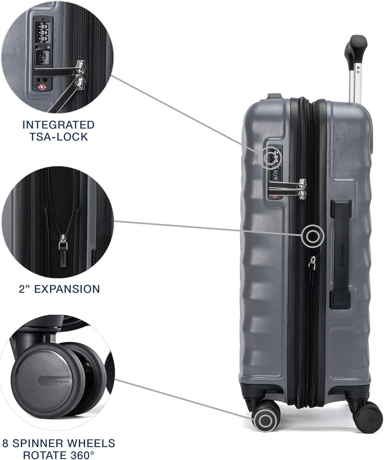 imageTravelpro Maxlite Air V2 Hardside Expandable Carry on Luggage 8 Spinner Wheels Lightweight Hard Shell Suitcase TSA lock Black Compact Carry On 20InchShadow Grey