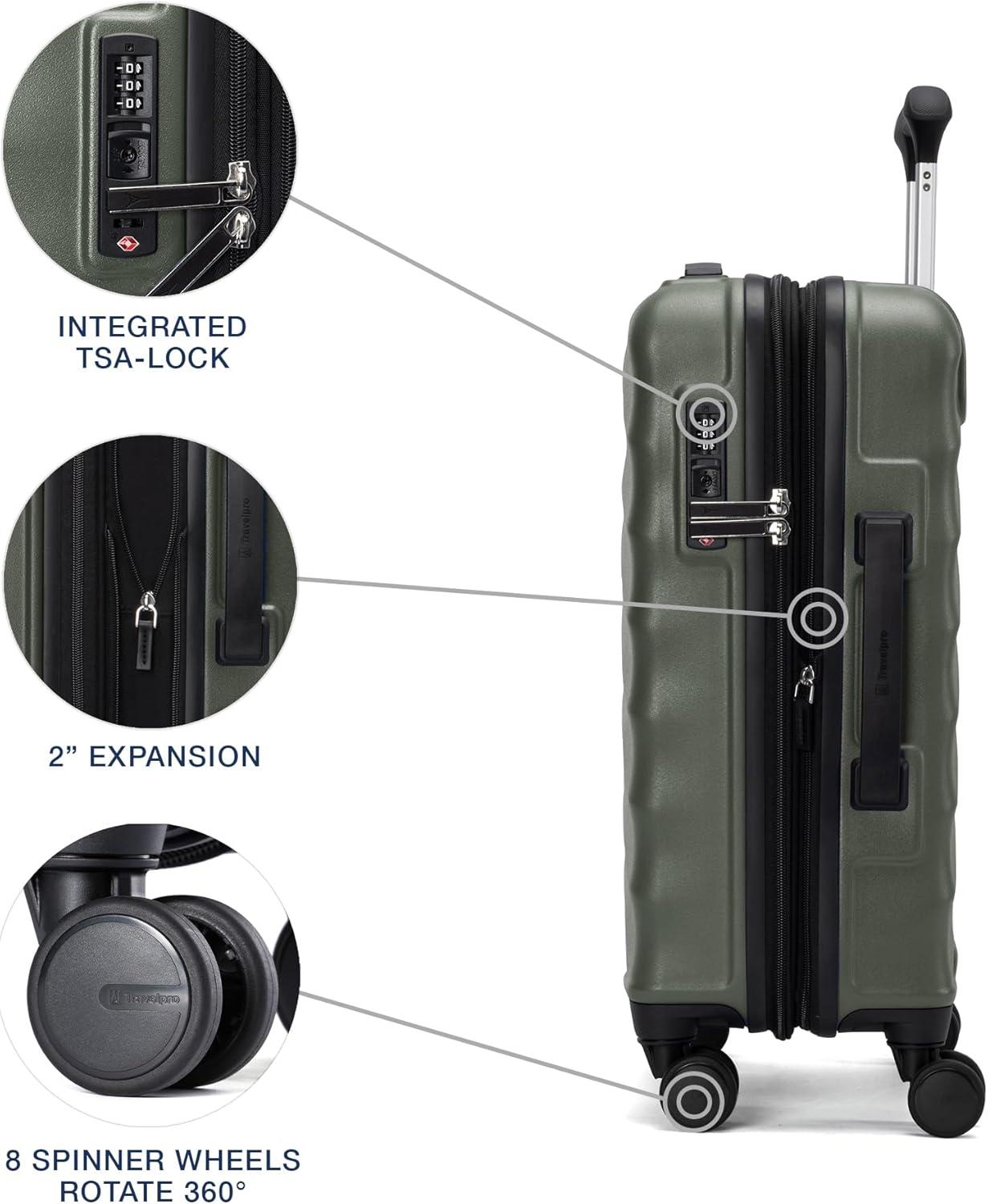 imageTravelpro Maxlite Air V2 Hardside Expandable Carry on Luggage 8 Spinner Wheels Lightweight Hard Shell Suitcase TSA lock Black Compact Carry On 20InchSlate Green