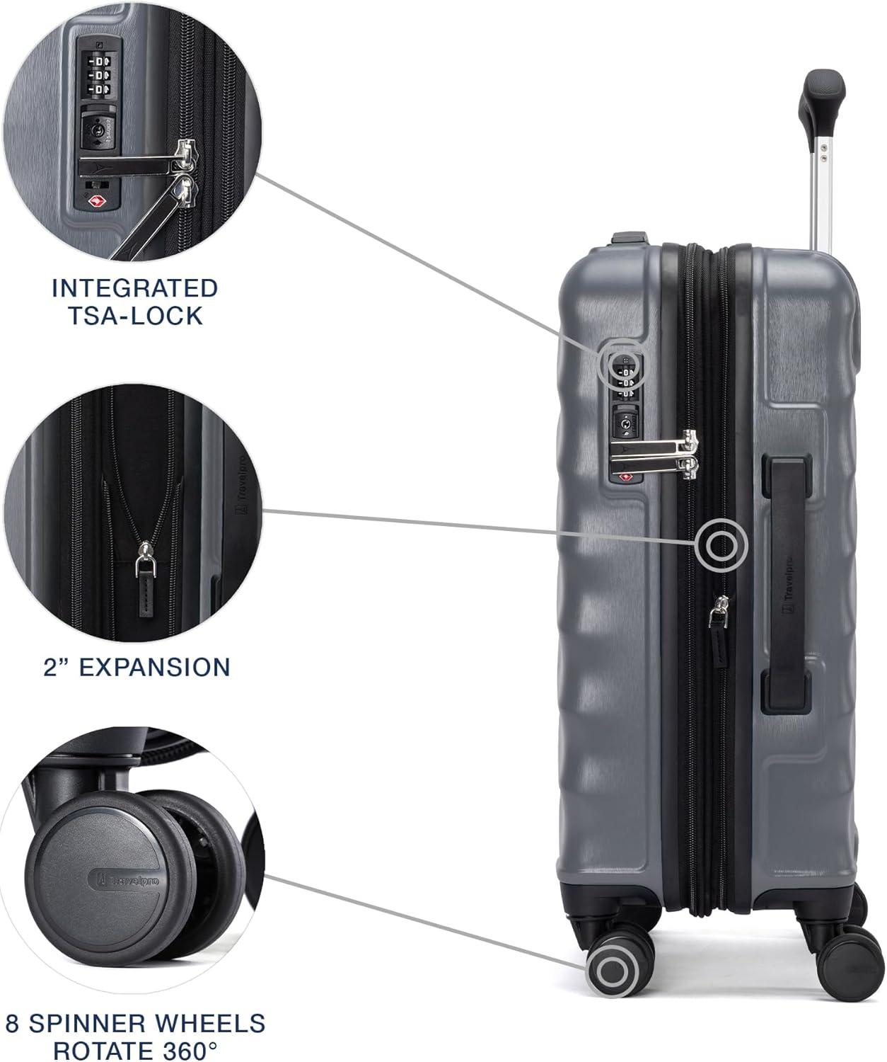 imageTravelpro Maxlite Air V2 Hardside Expandable Carry on Luggage 8 Spinner Wheels Lightweight Hard Shell Suitcase TSA lock Black Compact Carry On 20InchShadow Grey