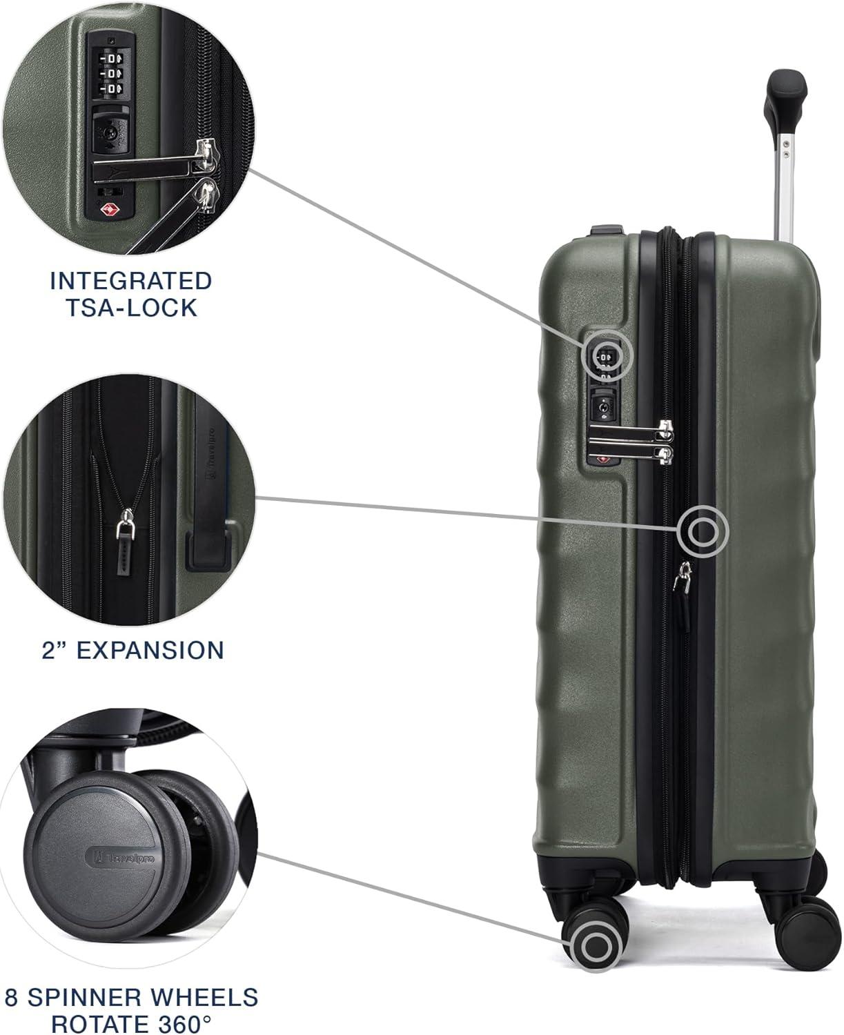 imageTravelpro Maxlite Air V2 Hardside Expandable Carry on Luggage 8 Spinner Wheels Lightweight Hard Shell Suitcase TSA lock Black Compact Carry On 20InchSlate Green