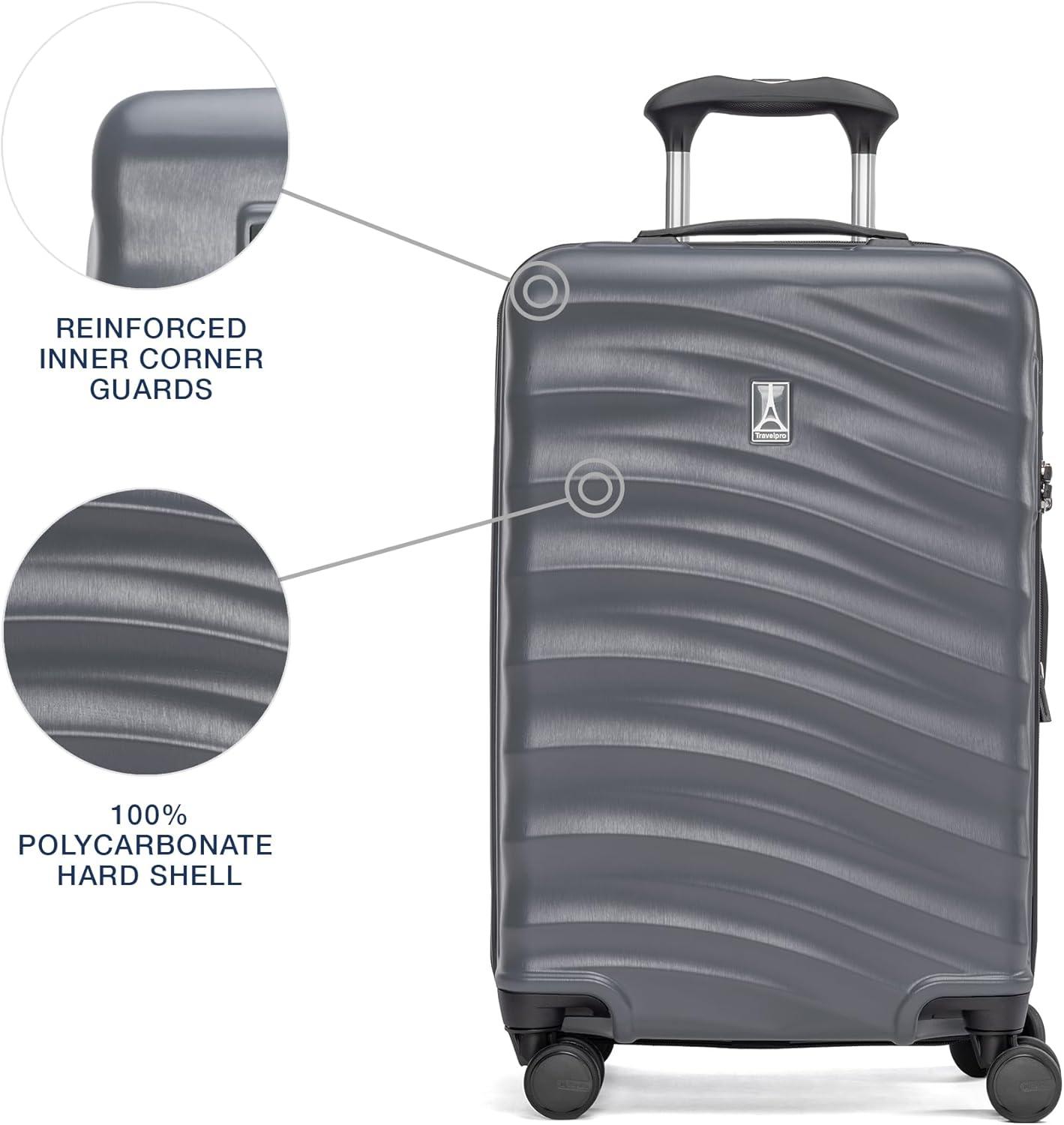 imageTravelpro Maxlite Air V2 Hardside Expandable Carry on Luggage 8 Spinner Wheels Lightweight Hard Shell Suitcase TSA lock Black Compact Carry On 20InchShadow Grey