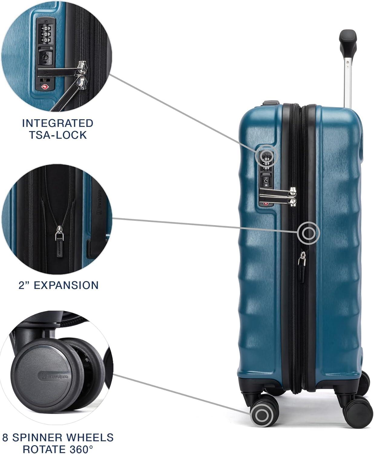 imageTravelpro Maxlite Air V2 Hardside Expandable Carry on Luggage 8 Spinner Wheels Lightweight Hard Shell Suitcase TSA lock Black Compact Carry On 20InchTeal