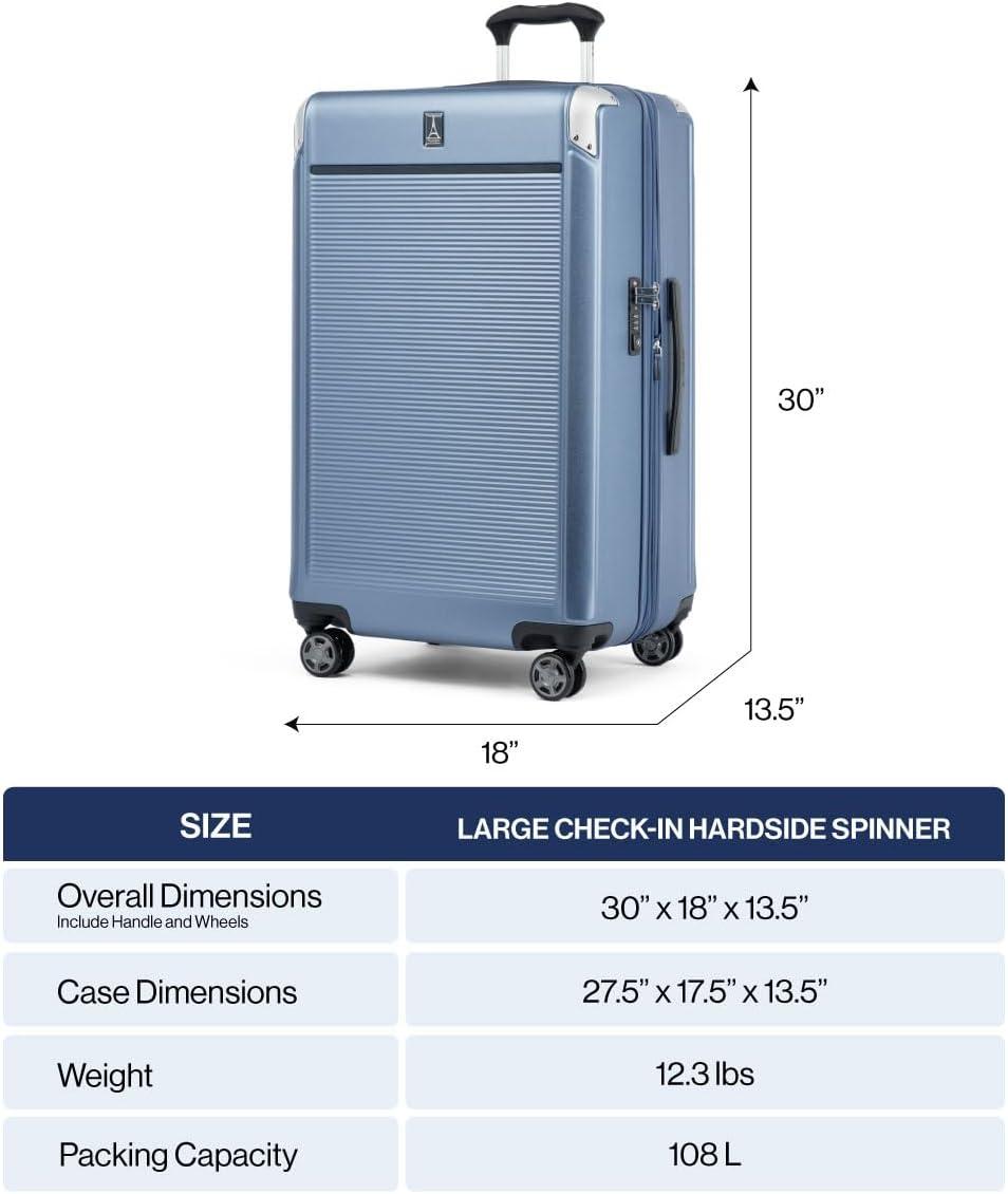 imageTravelpro Platinum Elite Hardside Expandable Carry on Luggage 8 Wheel Spinner TSA Lock Hard Shell Polycarbonate Suitcase True Navy Blue Compact Carry on 20InchVintage Grey