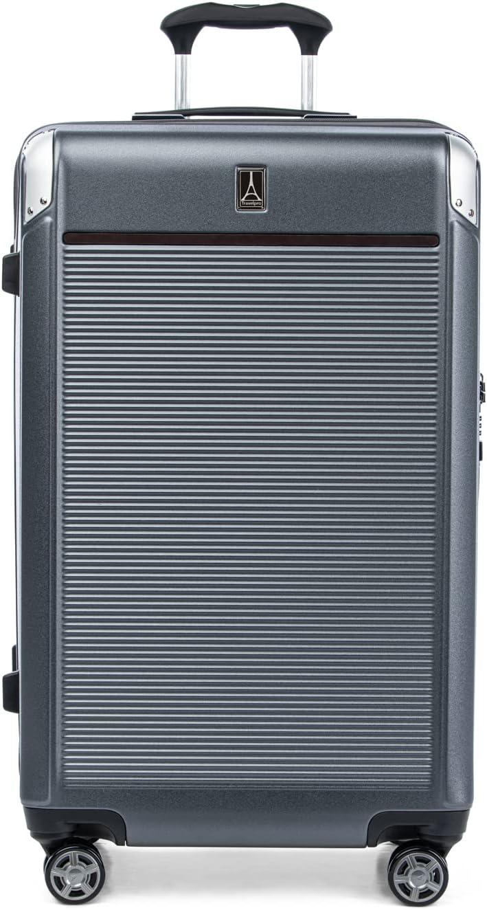 imageTravelpro Platinum Elite Hardside Expandable Carry on Luggage 8 Wheel Spinner TSA Lock Hard Shell Polycarbonate Suitcase True Navy Blue Compact Carry on 20InchVintage Grey