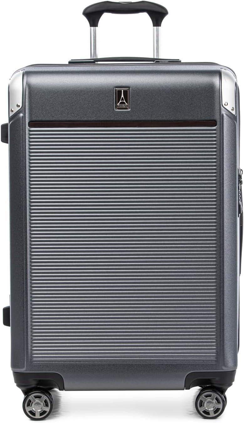 imageTravelpro Platinum Elite Hardside Expandable Carry on Luggage 8 Wheel Spinner TSA Lock Hard Shell Polycarbonate Suitcase True Navy Blue Compact Carry on 20InchVintage Grey