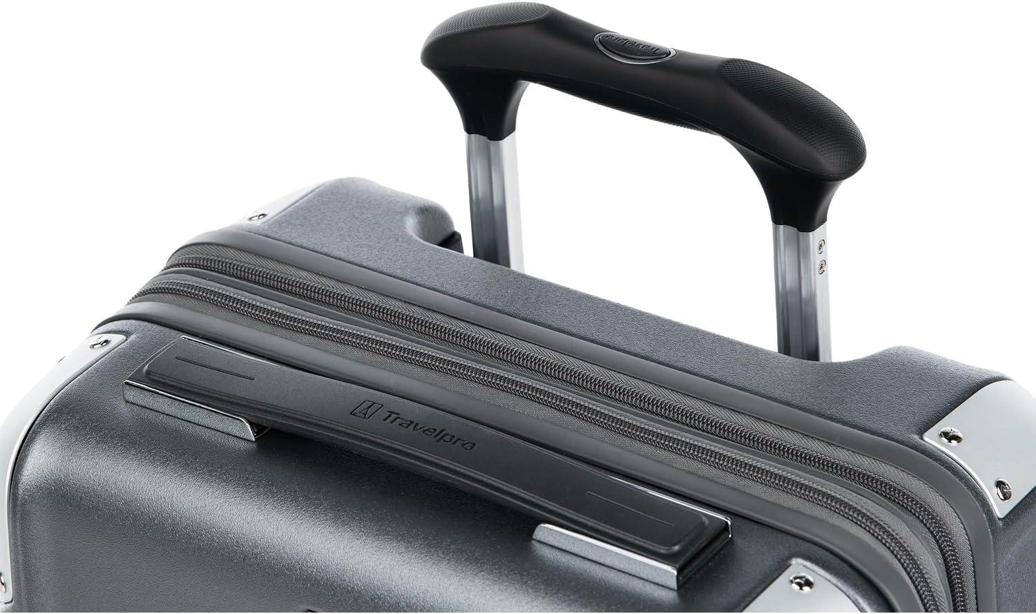imageTravelpro Platinum Elite Hardside Expandable Carry on Luggage 8 Wheel Spinner TSA Lock Hard Shell Polycarbonate Suitcase True Navy Blue Compact Carry on 20InchVintage Grey