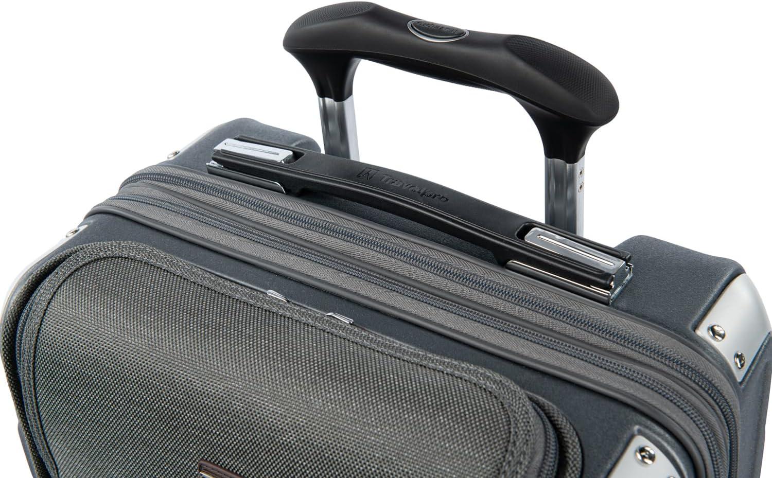 imageTravelpro Platinum Elite Hardside Expandable Carry on Luggage 8 Wheel Spinner TSA Lock Hard Shell Polycarbonate Suitcase True Navy Blue Compact Carry on 20InchVintage Grey