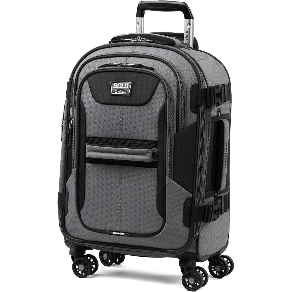 imageTravelpro Bold Softside Expandable Check in Spinner Luggage Check in 26Inch GreyBlackGreyBlack