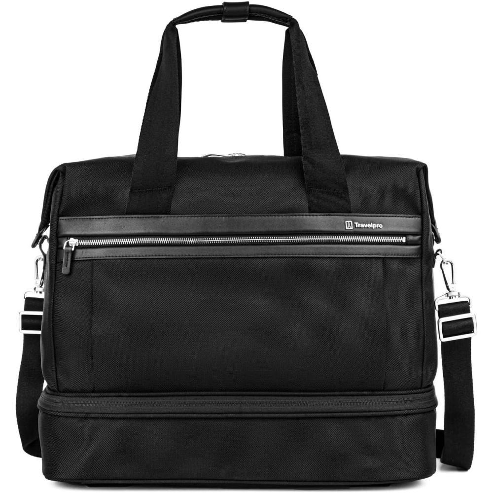imageTravelpro Platinum Elite Carry on Soft Travel DropBottom Weekender Bag Overnight Men and WomenBlack