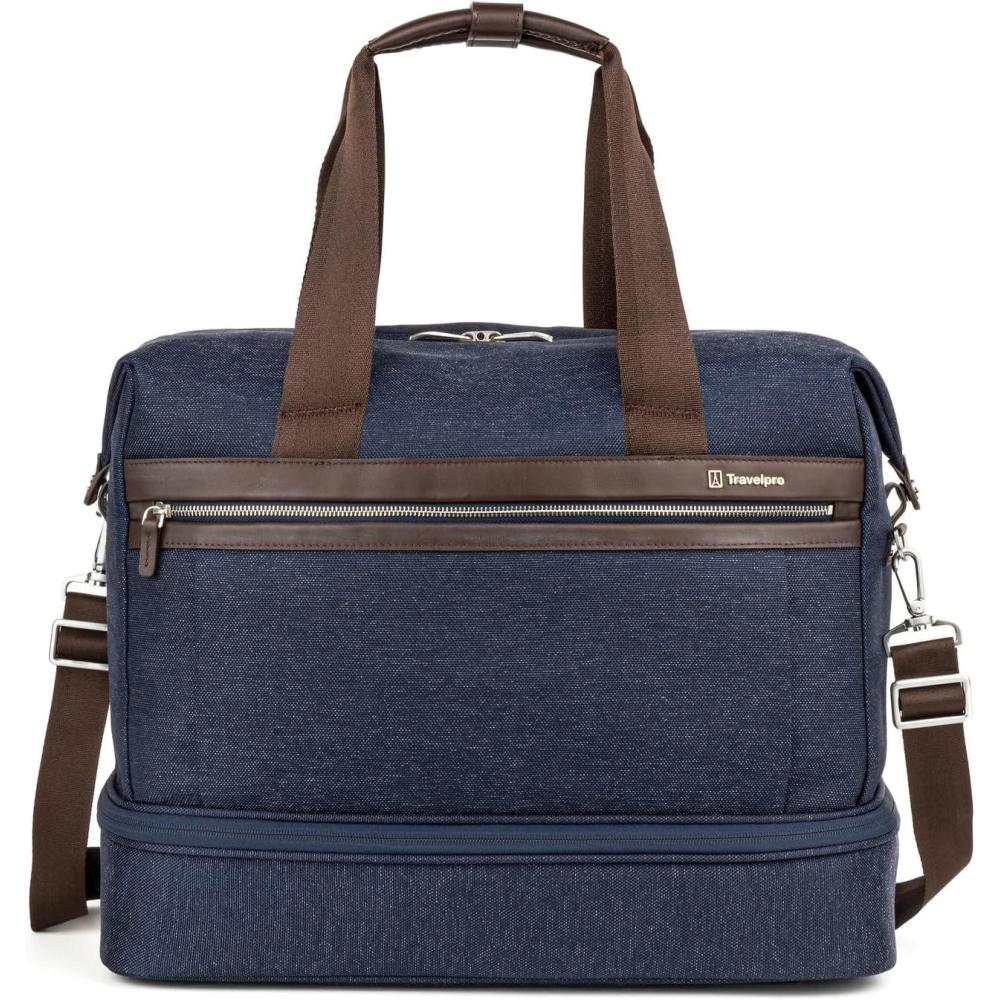 imageTravelpro Platinum Elite Carry on Soft Travel DropBottom Weekender Bag Overnight Men and WomenTrue Navy Blue