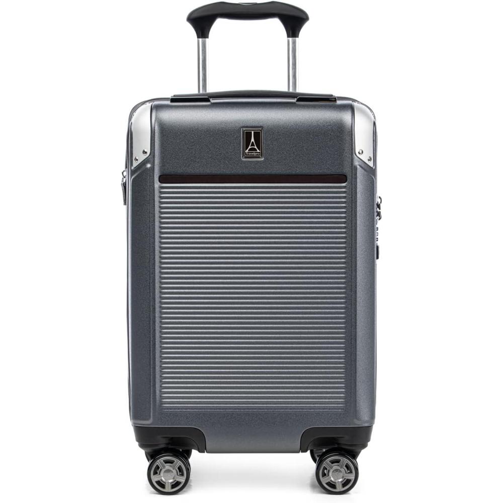 imageTravelpro Platinum Elite Hardside Expandable Carry on Luggage 8 Wheel Spinner TSA Lock Hard Shell Polycarbonate Suitcase True Navy Blue Compact Carry on 20InchVintage Grey