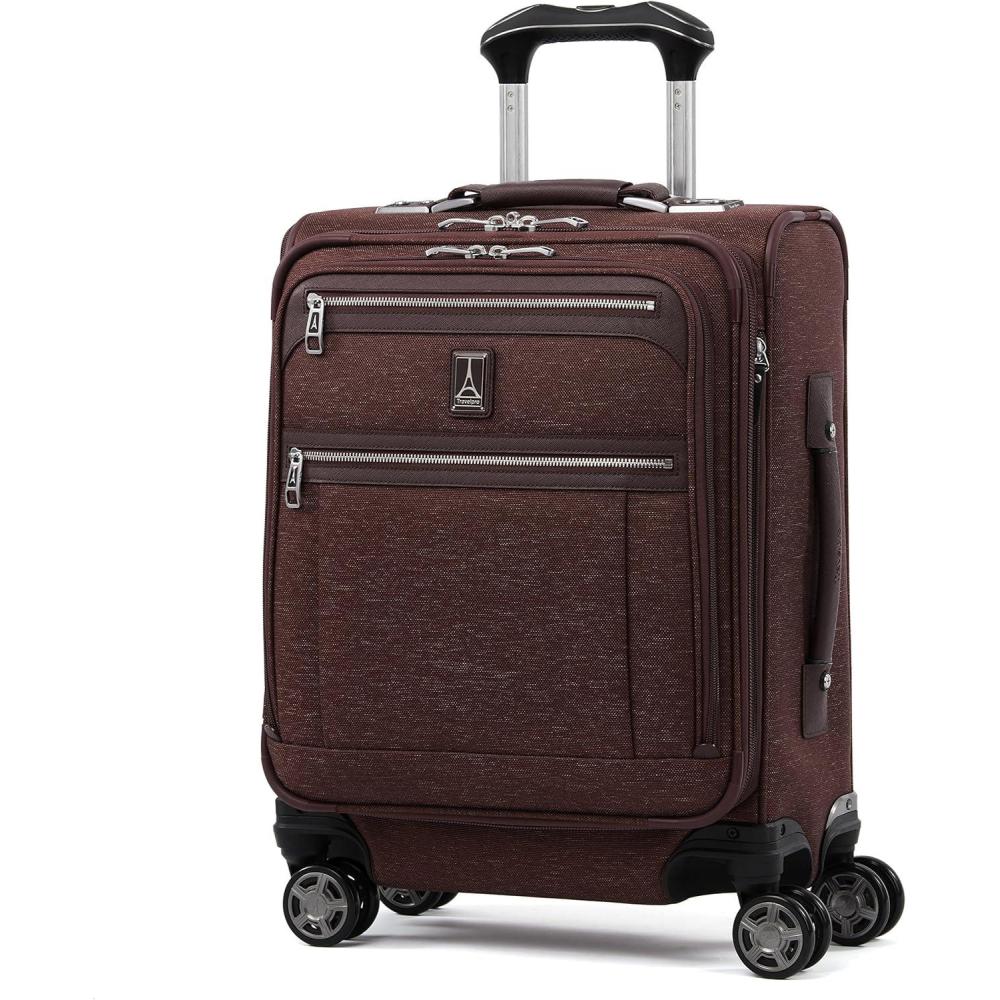 imageTravelpro Platinum Elite Softside Expandable Carry on Luggage 8 Wheel Spinner Suitcase USB Port Suiter Men and Women True Navy Blue Carry On 21InchBordeaux Red
