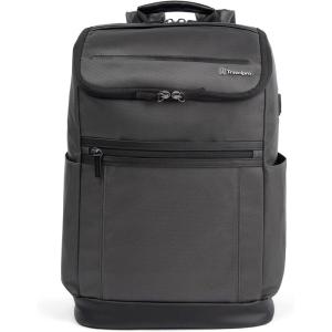 Travelpro Crew Executive Choice 3 Medium Top Load Backpack fits up to 15.6 Laptops and Tablets, USB A and C Ports, Men and Women, Patriot Blue(Titanium Grey)