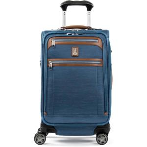 Travelpro Platinum Elite Softside Expandable Carry on Luggage, 8 Wheel Spinner Suitcase, USB Port, Suiter, Men and Women, True Navy Blue, Carry On 21-Inch(Coastal Blue)