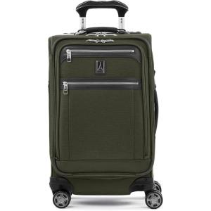Travelpro Platinum Elite Softside Expandable Carry on Luggage, 8 Wheel Spinner Suitcase, USB Port, Suiter, Men and Women, True Navy Blue, Carry On 21-Inch(Pilot Green)