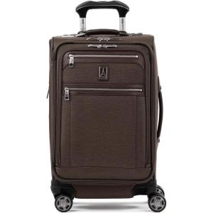 Travelpro Platinum Elite Softside Expandable Carry on Luggage, 8 Wheel Spinner Suitcase, USB Port, Suiter, Men and Women, True Navy Blue, Carry On 21-Inch(Rich Espresso Brown)