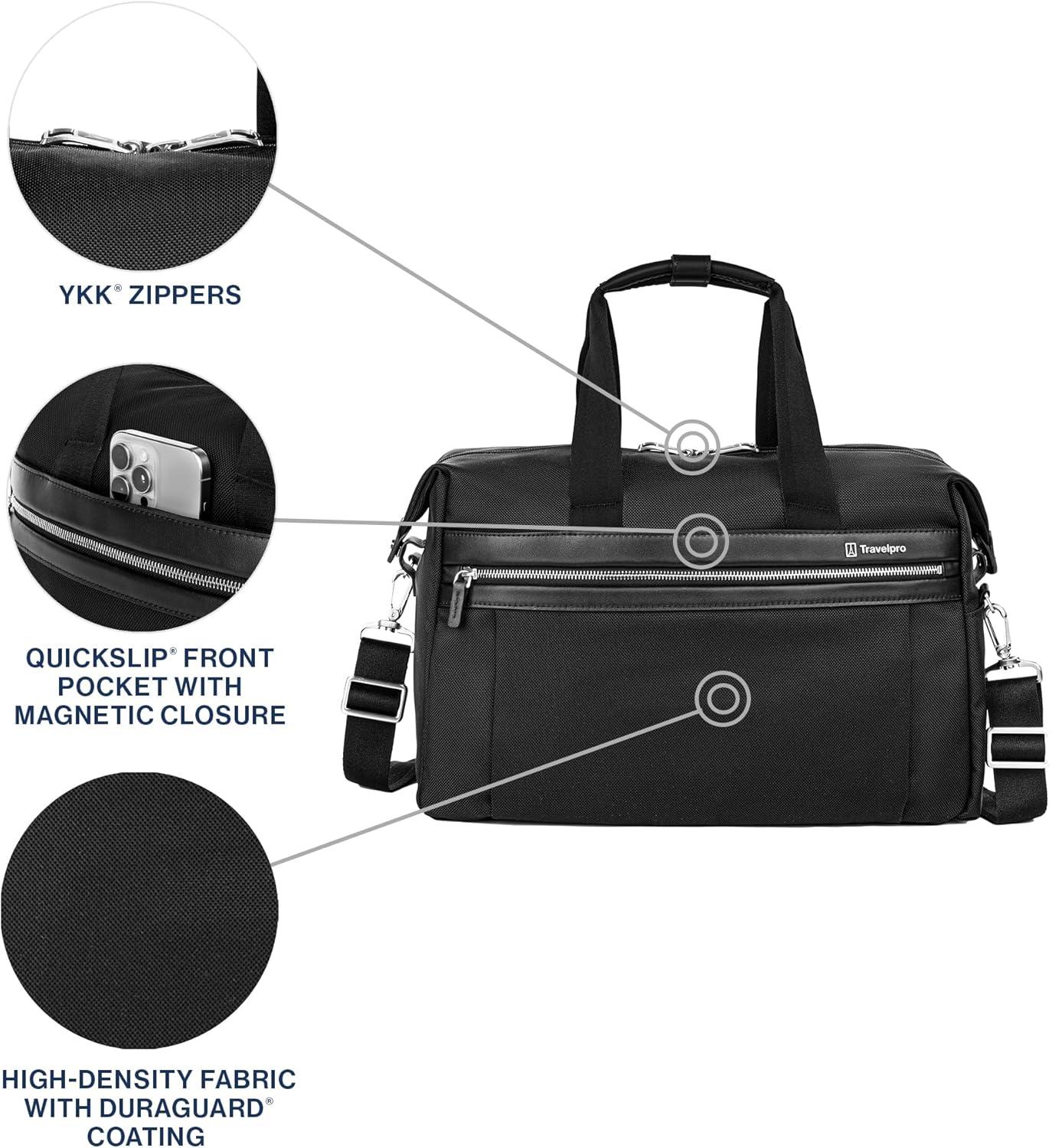 imageTravelpro Platinum Elite Carry on Soft Travel Underseat Tote Bag Weekender Overnight Men and Women165 InchBlack