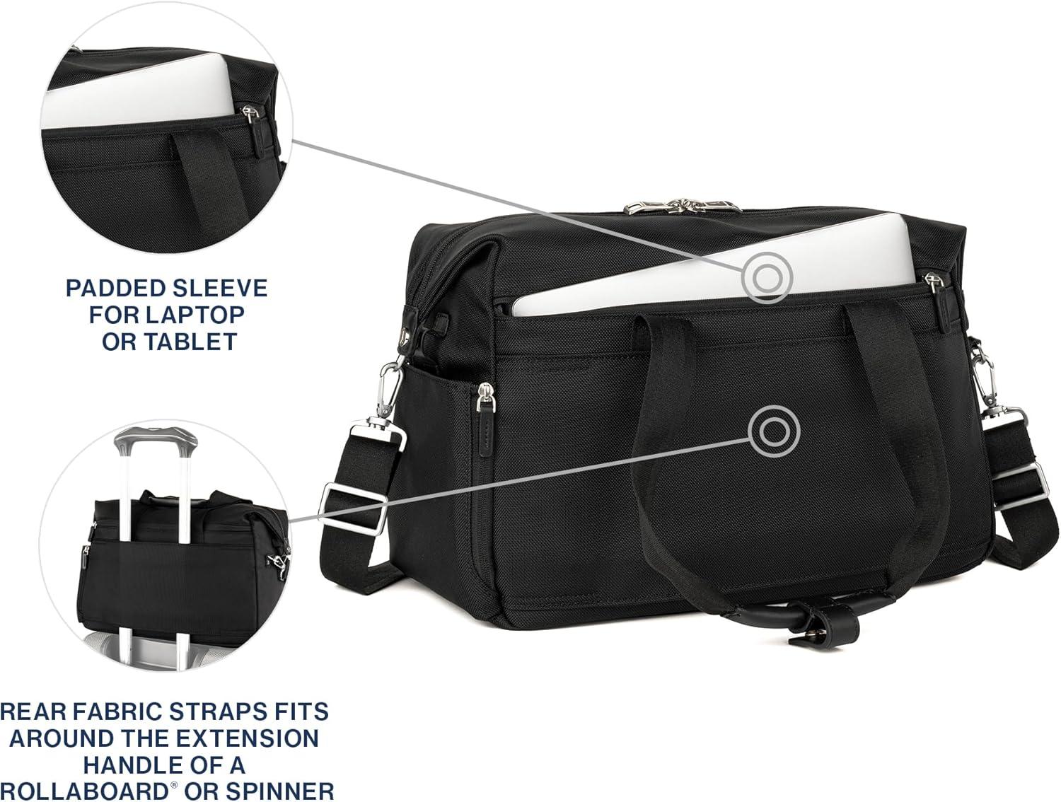 imageTravelpro Platinum Elite Carry on Soft Travel Underseat Tote Bag Weekender Overnight Men and Women165 InchBlack