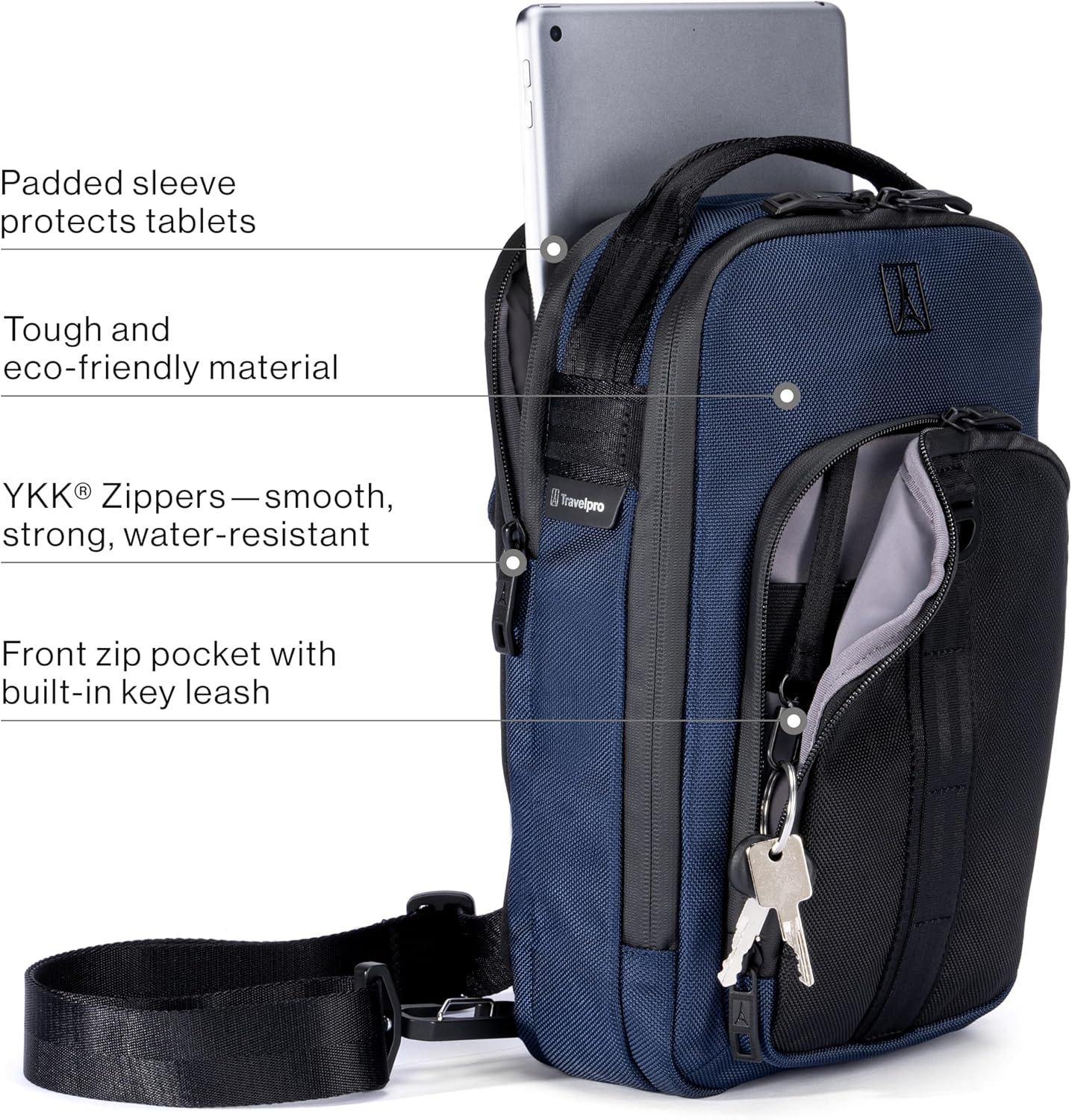 imageTravelpro unisexadult Travelpro Altitude Crossbody 6l Water Resistant Work Business Men and WomenAviator Navy
