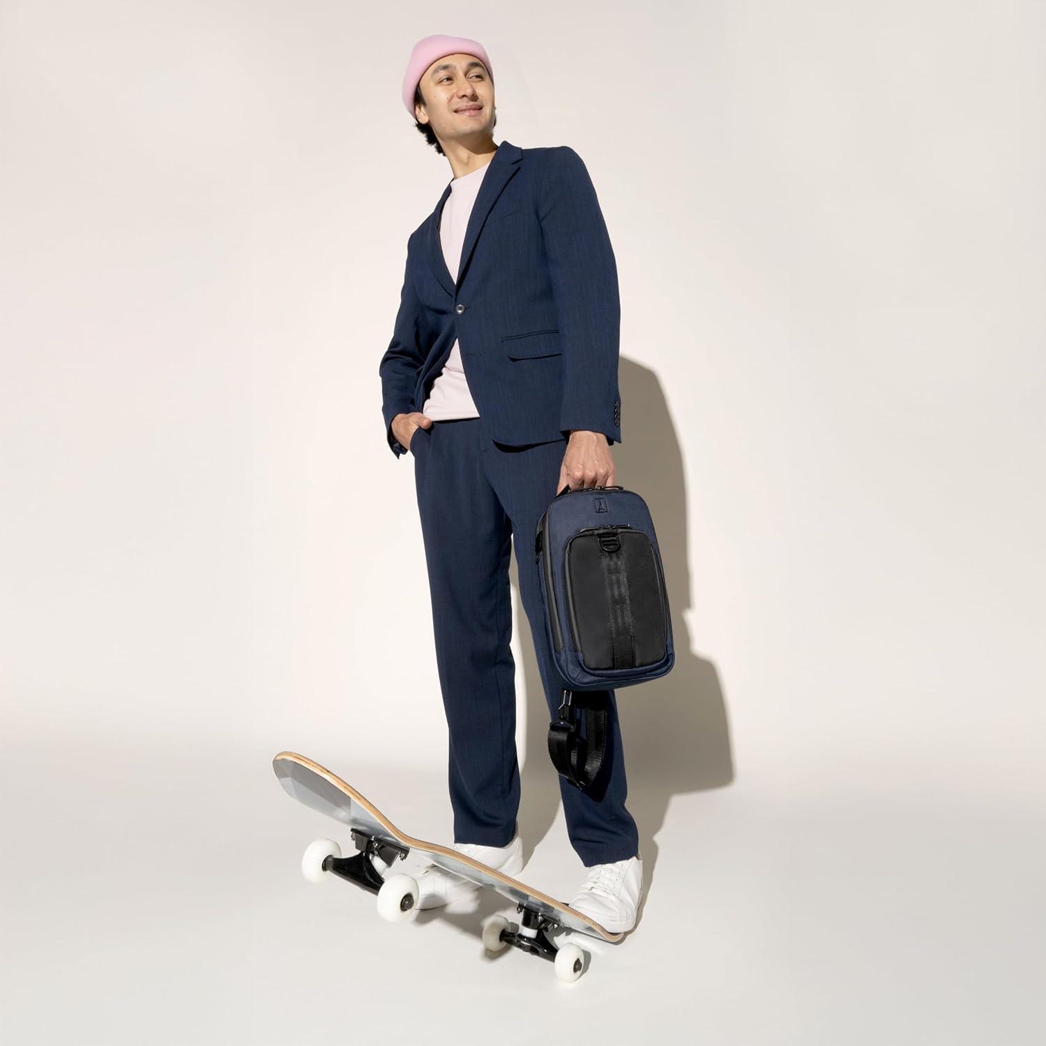 imageTravelpro unisexadult Travelpro Altitude Crossbody 6l Water Resistant Work Business Men and WomenJet Black